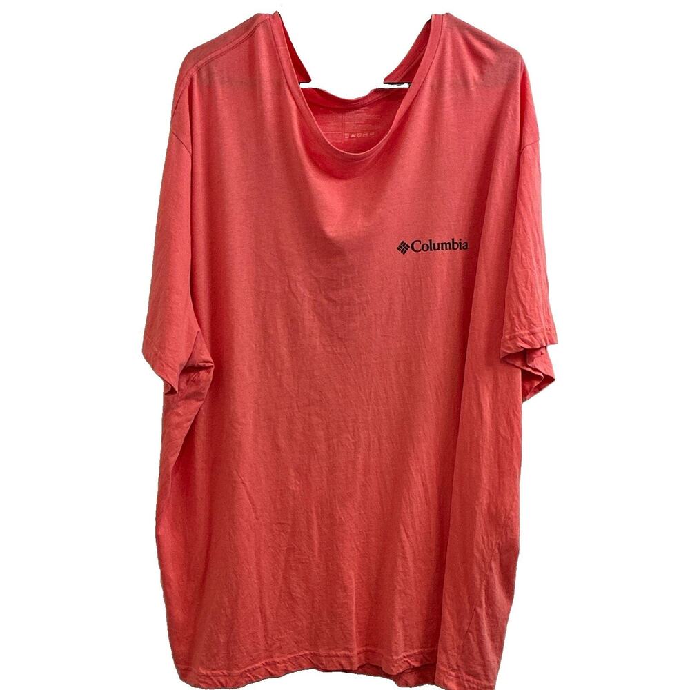 Columbia Men’s 3XL Pink Graphic Logo Crew Neck Short Sleeve Tagless T-Shirt